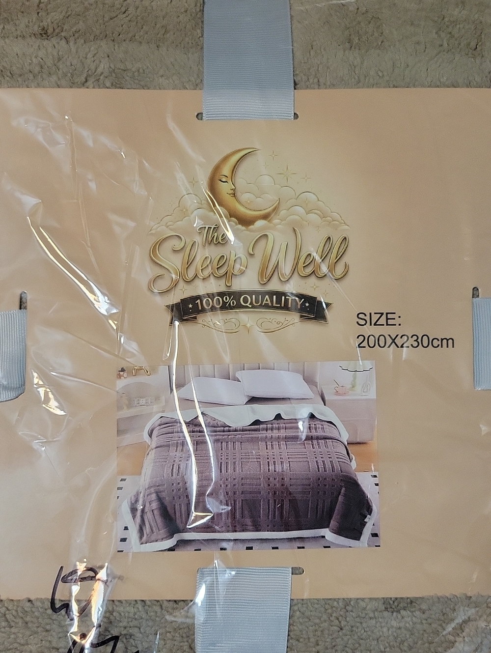 Sleep Well Taupe Plush Throw Blanket - Cozy Bed Cover